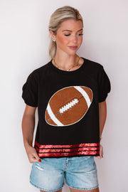 FOOTBALL SEQUIN TEE