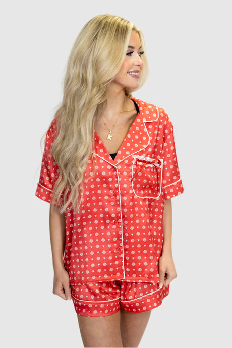 ROSETTE SATIN PJ SHORTS