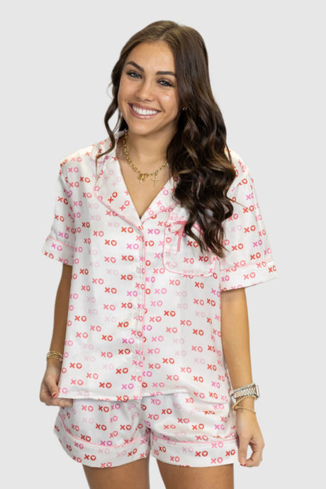 XOXO SATIN PJ TOP