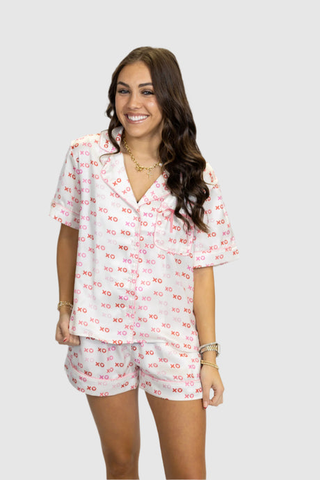 XOXO SATIN PJ SHORTS