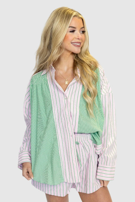 SEERSUCKER BUTTON PJ SHORTS