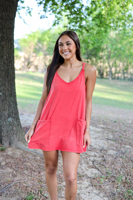 Washed Sporty Mini Romper