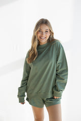 MOCK NECK TERRY SWEATSHIRT