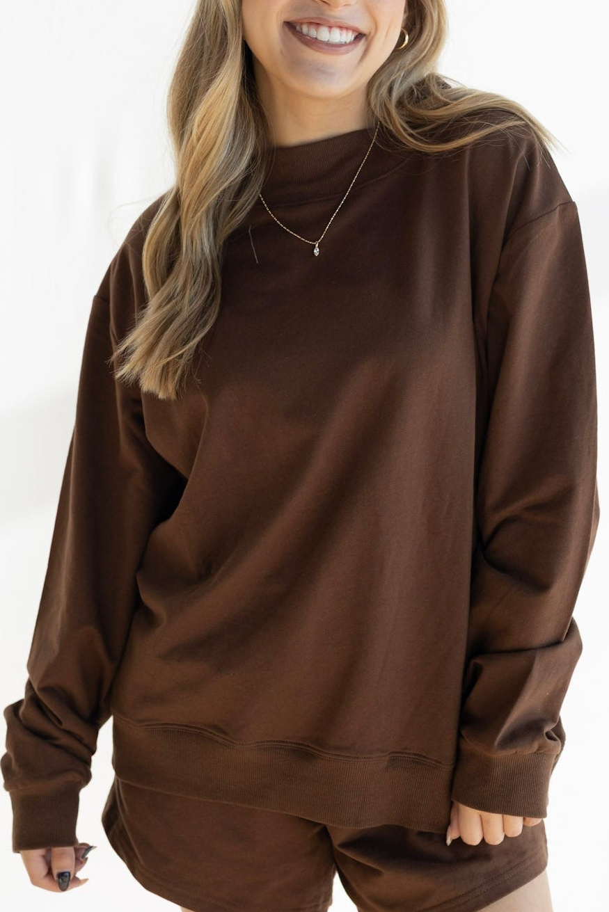 MOCK NECK TERRY SWEATSHIRT