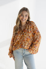 Daisy Floral Long Sleeve Top