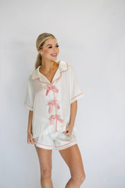 CONTRAST SATIN RIBBON PJ TOP