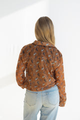 CHIFFON WESTERN PRINT BLOUSE