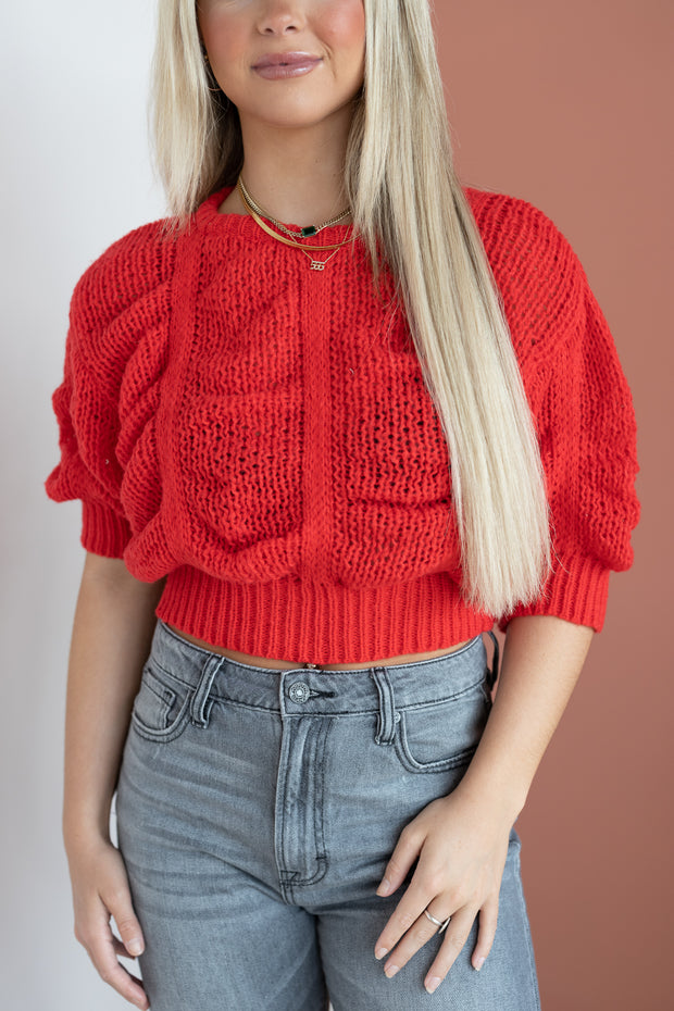 MOONLIGHT CROP KNIT SWEATER