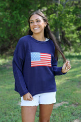 Flag Print Sweater