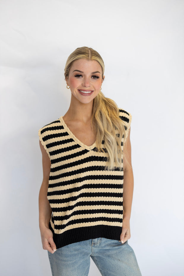 ELI STRIPE SWEATER VEST