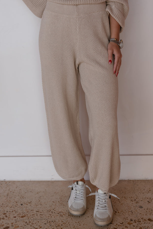 WAFFLE KNIT SWEATER PANTS