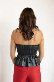 KATE STRAPLESS PEPLEM TOP