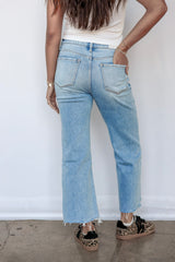 Ezra Crop Slim Wide Jeans