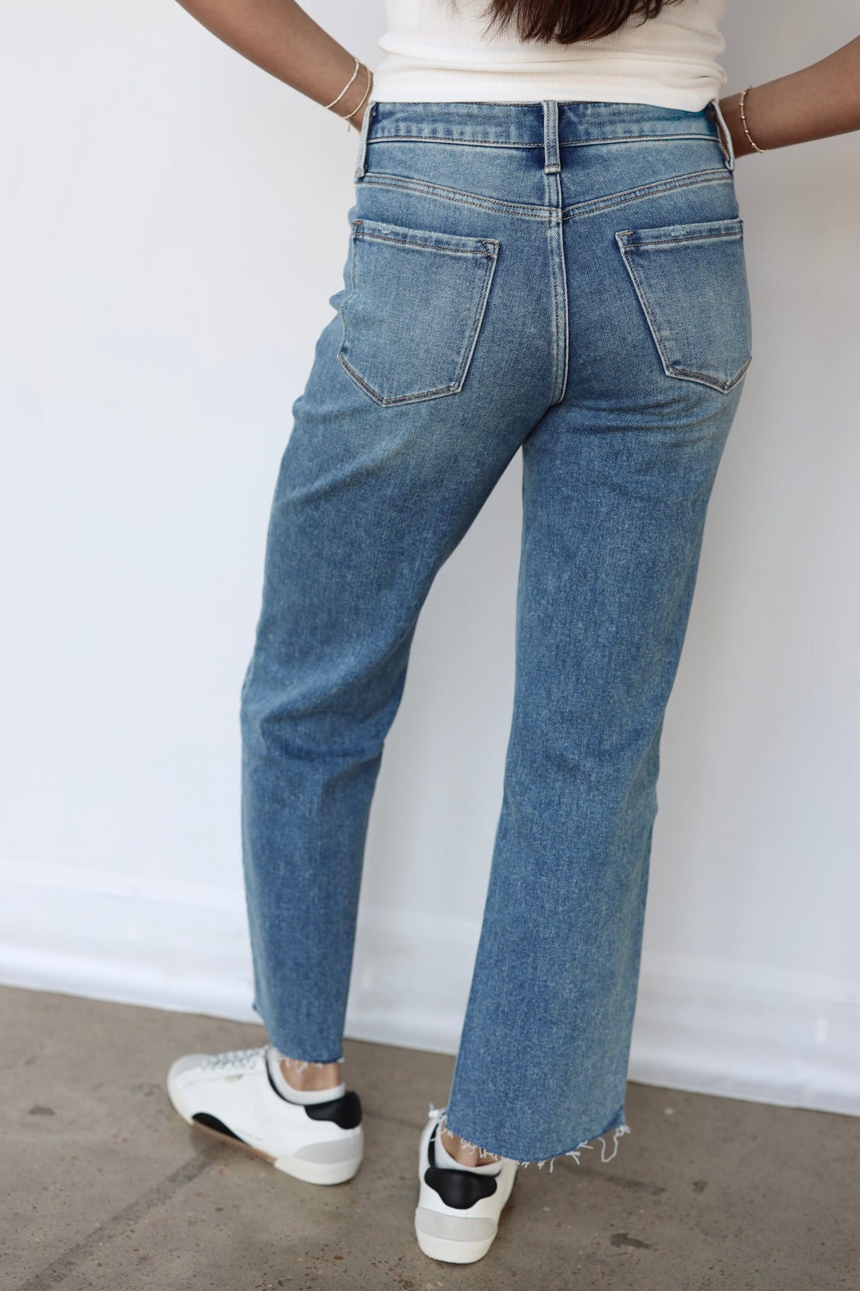 Trouser Fold Slim Wide Jeans