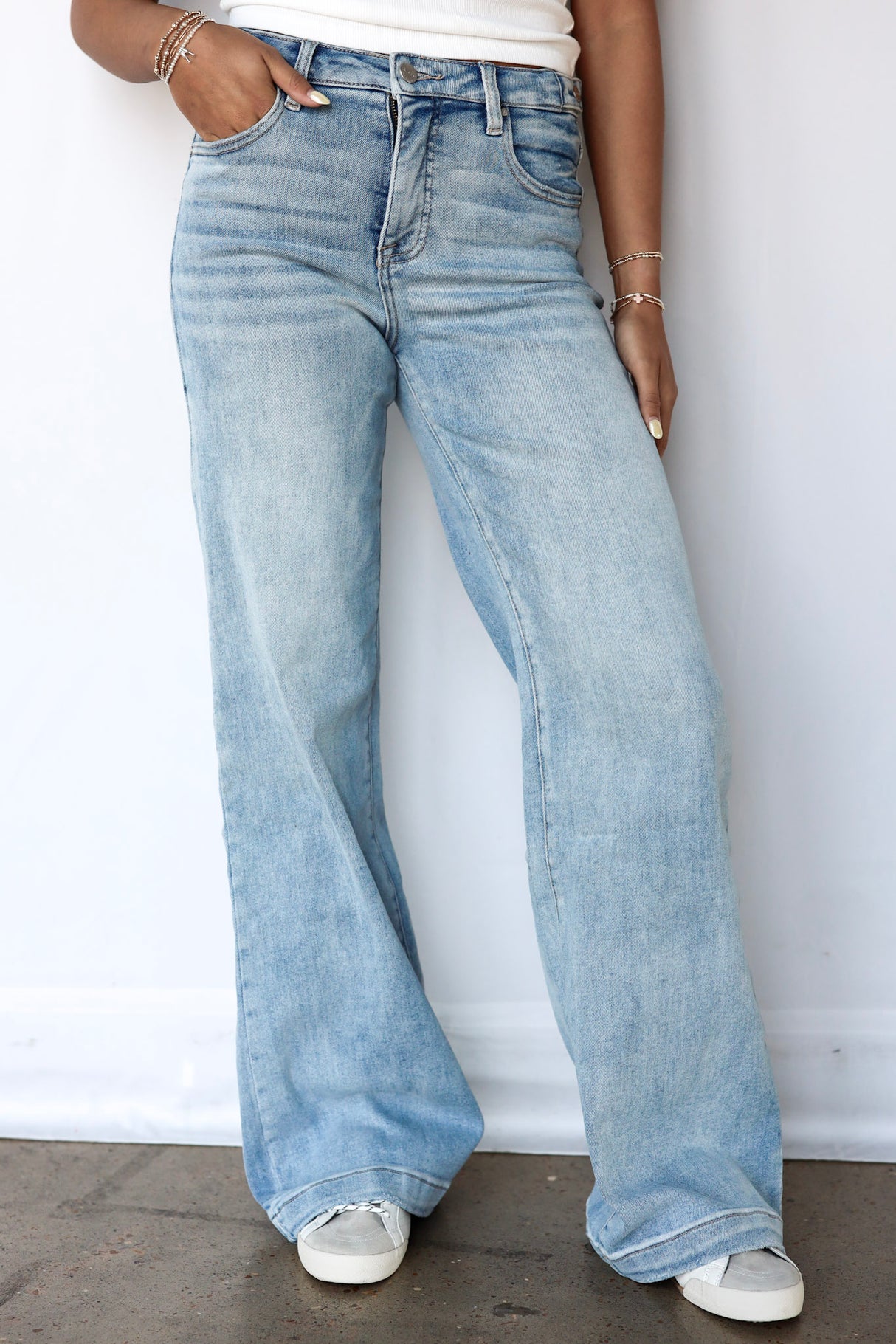 Cora High Rise Wide Adjustable Jeans