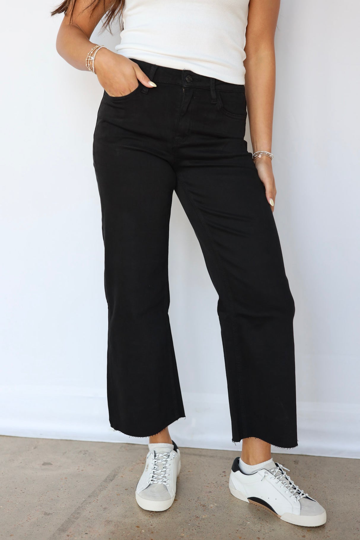 Midnight Crop Wide Leg Jeans
