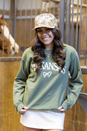 GREEN ARKANSAS BOW SWEATSHIRT