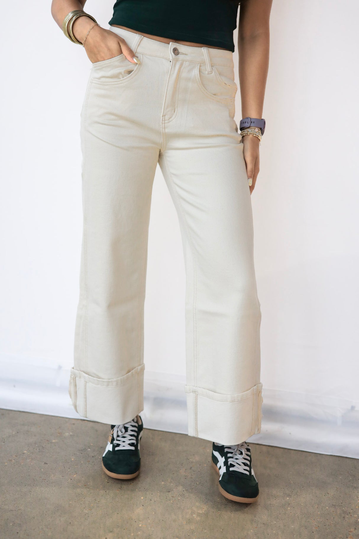 Symphony Cuffed Wide Leg Jeans