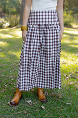 GINGHAM MAXI SKIRT