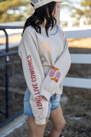 COWGIRLS PATCHWORK SWEATSHIRT