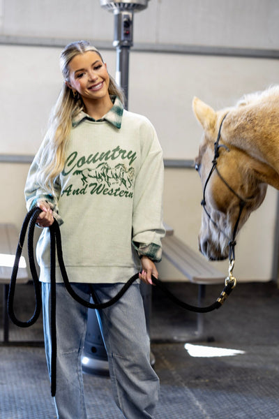 COUNTRY & WESTERN CORDED SWEATSHIRT