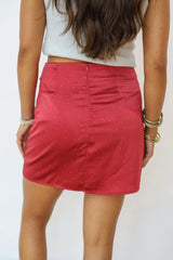 Polka Dot Satin Mini Skirt