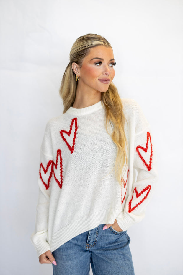 HEART CREWNECK SWEATER