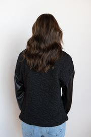 LAYLA LEATHER SLEEVE TOP