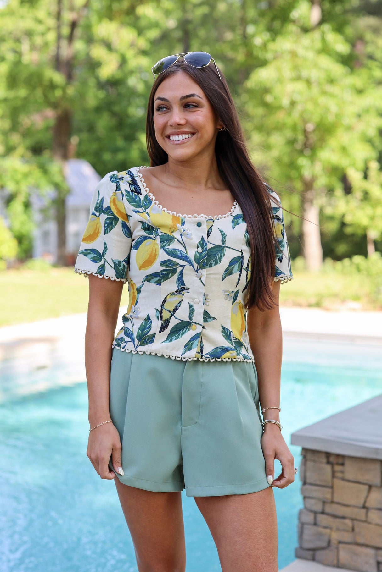 Lemonade Lace Trim Top
