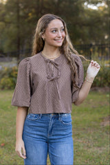 Beau Textured Bow Top (Mutiple Colors)