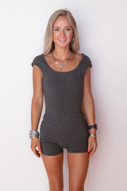 OPEN BACK WOVEN ROMPER