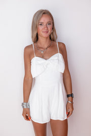 LOVELEY LINED BOW ROMPER