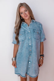 DENIM BUTTON DOWN DRESS