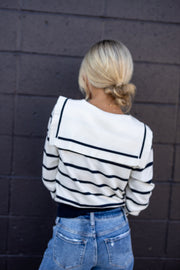 OLLI STRIPED DETAIL SWEATER