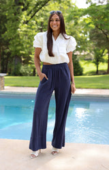 Linen Pull On Pants