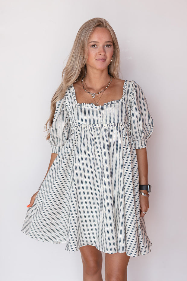 LENORA STRIPED DETAIL DRESS