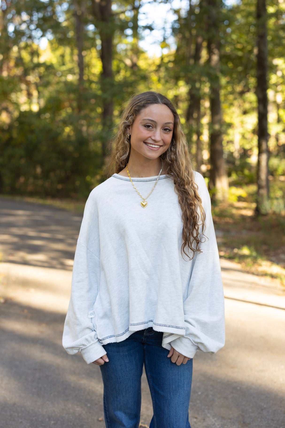 Reverse Stitch Overlap Top (Multiple Colors)