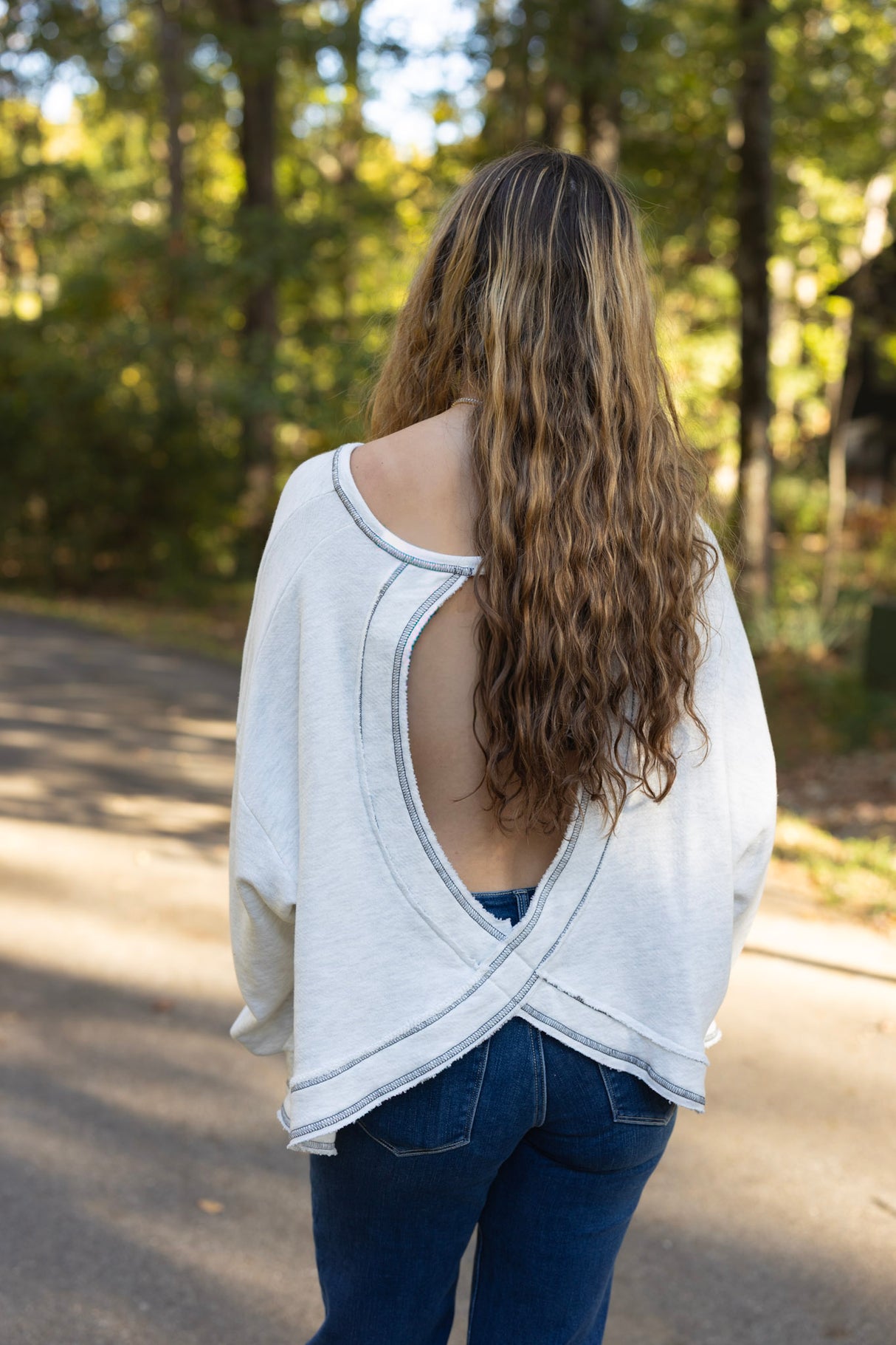 Reverse Stitch Overlap Top (Multiple Colors)