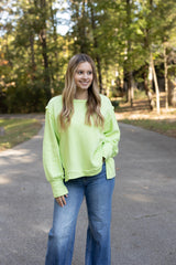 Raw Edge Hi-Low Terry Top (Multiple Colors)