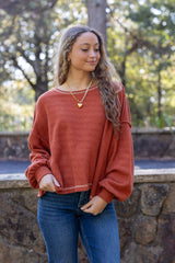 Reverse Stitch Overlap Top (Multiple Colors)