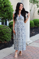 Summer In Capri Scalloped Maxi Dress