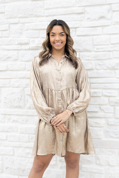 SHIMMER PEPLEM DRESS
