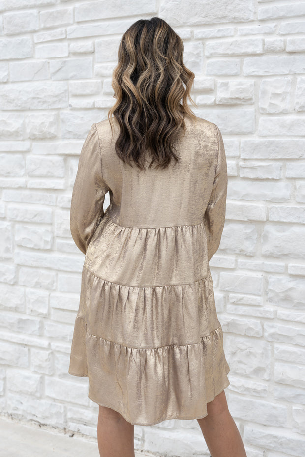SHIMMER PEPLEM DRESS
