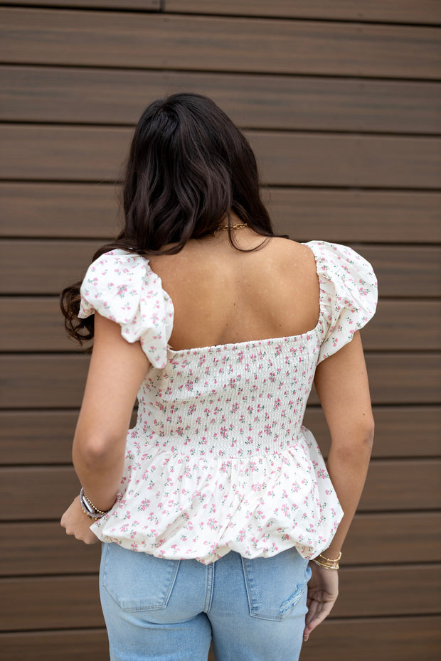 PUFF SLEEVE FLORAL BELLE TOP