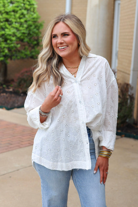 Washed Eyelet Shirt