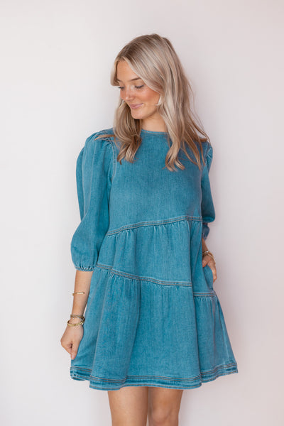 DIANA DENIM TIER DRESS