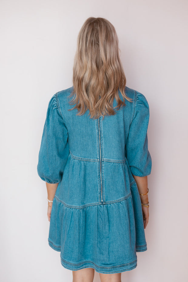 DIANA DENIM TIER DRESS