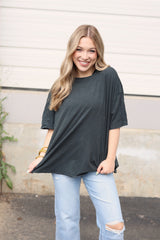 Drop Shoulder Basic Tee (Multiple Colors)