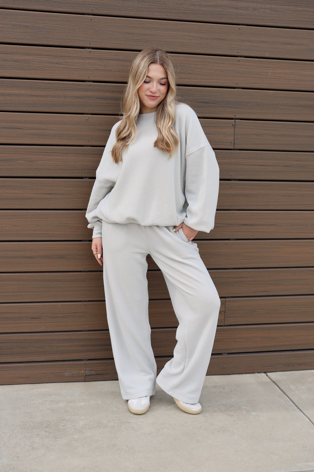 Waffle Wide Leg Pants