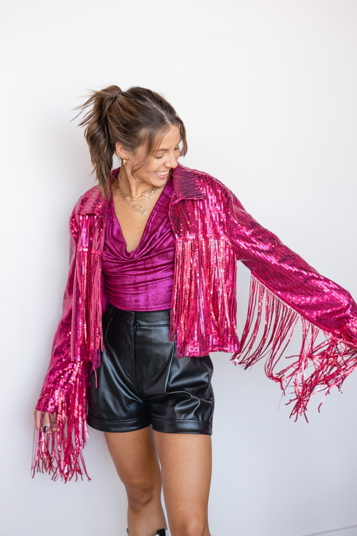 Zara sequin cheap fringe jacket